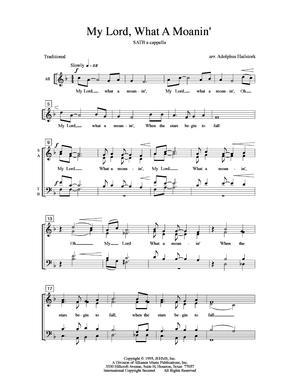 My Lord What a Morning (SATB ) by HAILSTORK, | J.W. Pepper Sheet Music