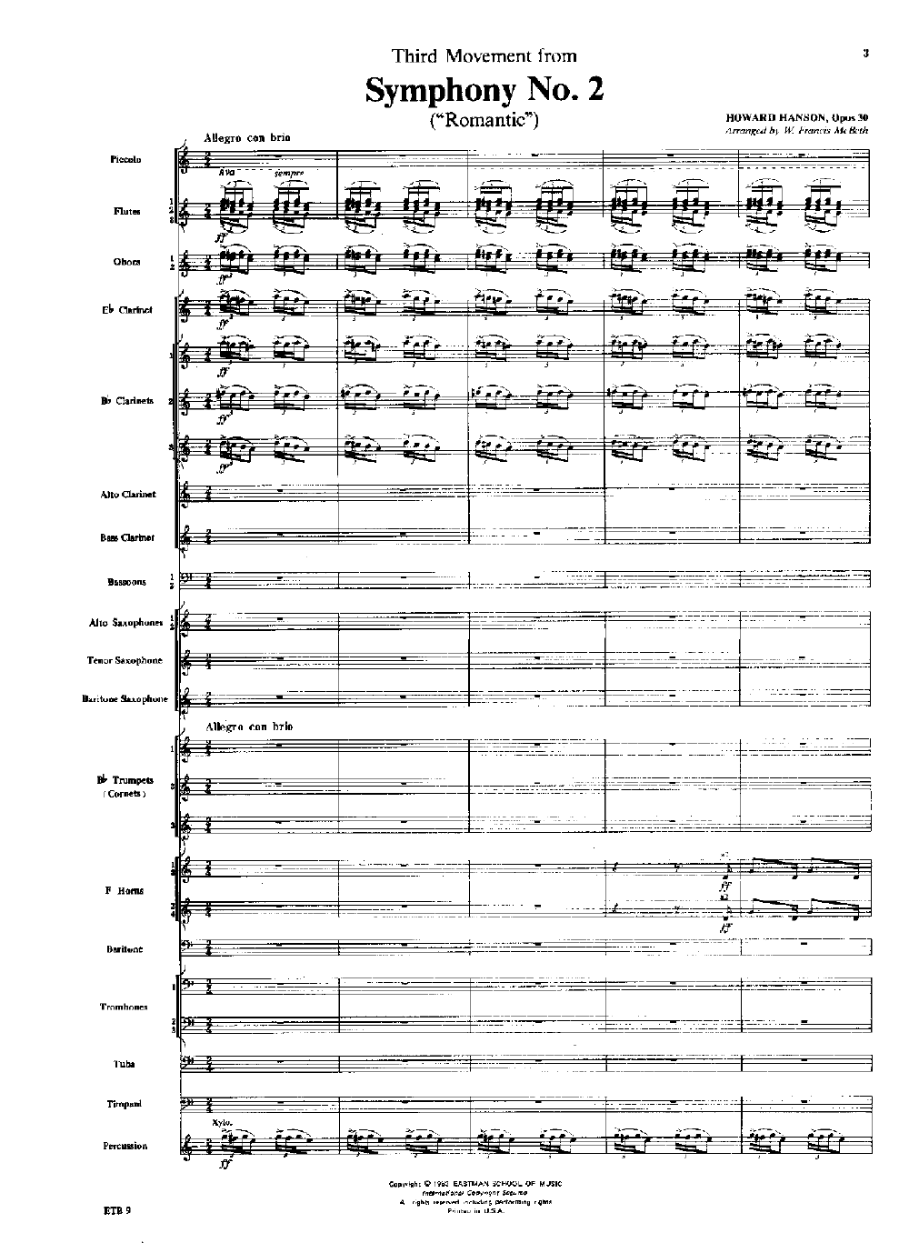 Symphony No. 2 By Howard Hanson/arr. McBeth| J.W. Pepper Sheet Music