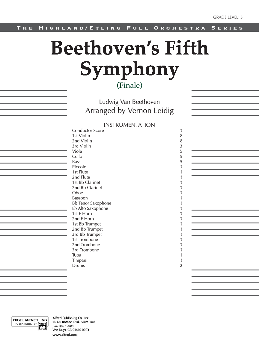 Beethoven S Fifth Symphony Finale By Beethoven Ar J W Pepper Sheet Music