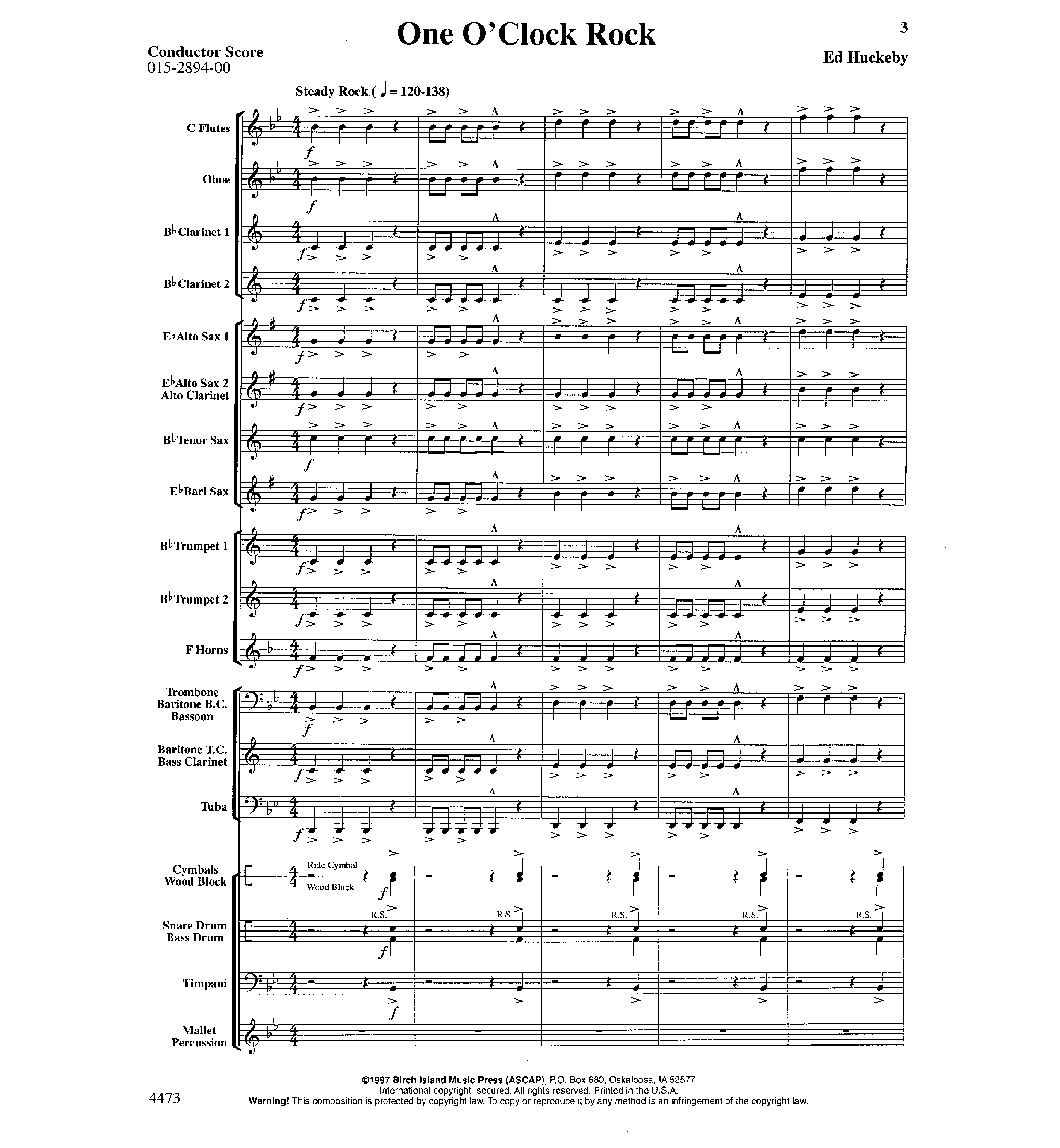 One O Clock Rock By Ed Huckeby J W Pepper Sheet Music