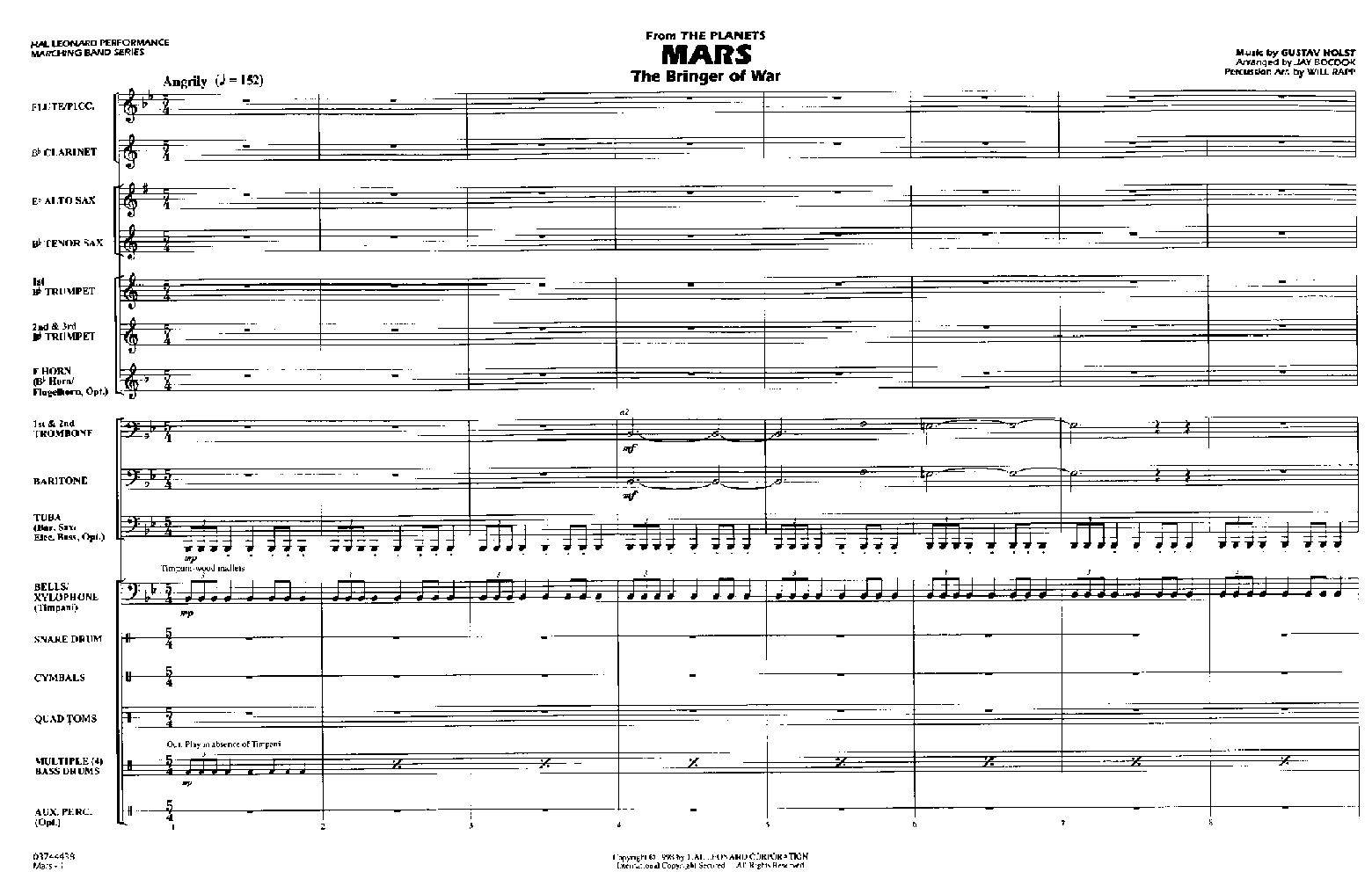 Mars marching band pdf scores chart