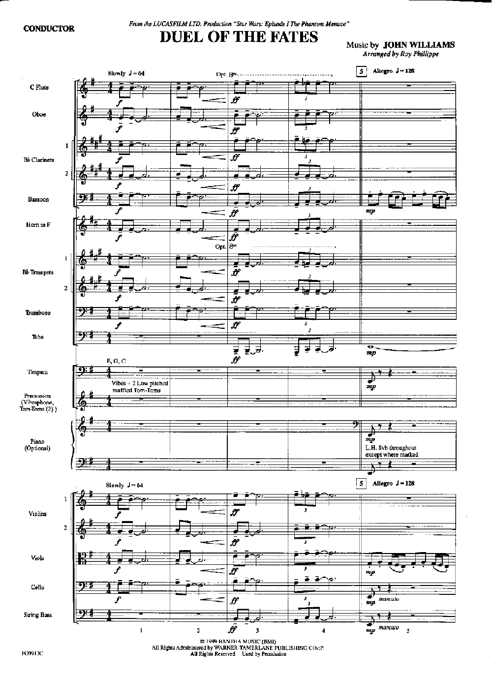 Duel Of The Fates By John Williamsarr Roy Phill Jw Pepper Sheet Music