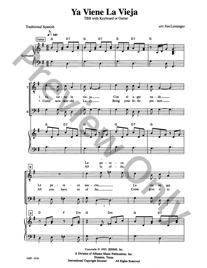 Ya Viene La Vieja (TBB ) by Jim Leininger| J.W. Pepper Sheet Music