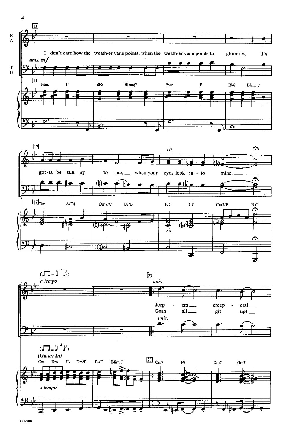 Jeepers Creepers (SATB ) by SCHMUTTE, P J.W. Pepper Sheet Music