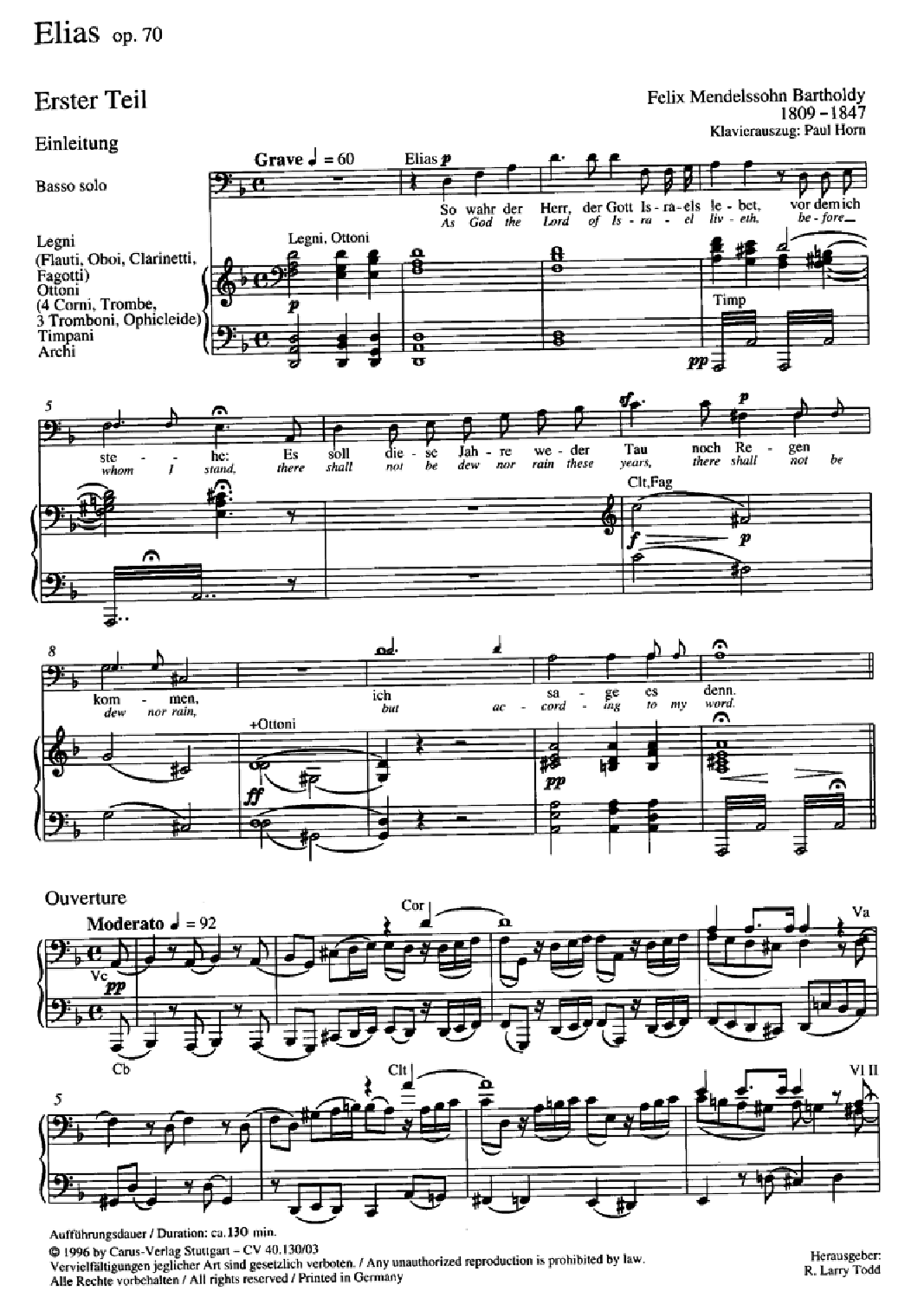 Elijah, Op. 70 (SATB Vocal Score Englis | J.W. Pepper Sheet Music