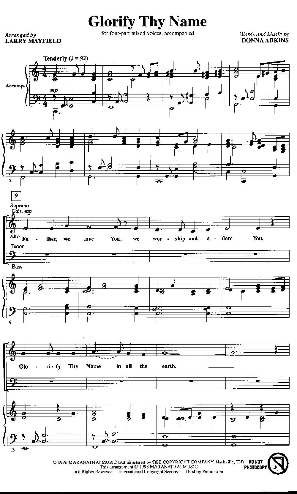 Glorify Thy Name (SATB ) | J.W. Pepper Sheet Music