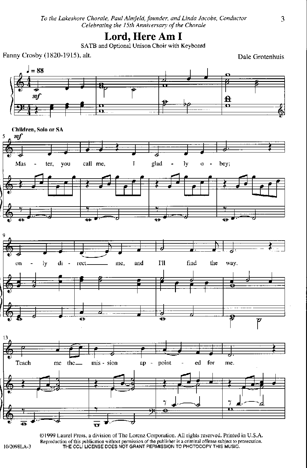 Lord Here Am I (SATB ) by GROTENHUIS, D| J.W. Pepper Sheet Music