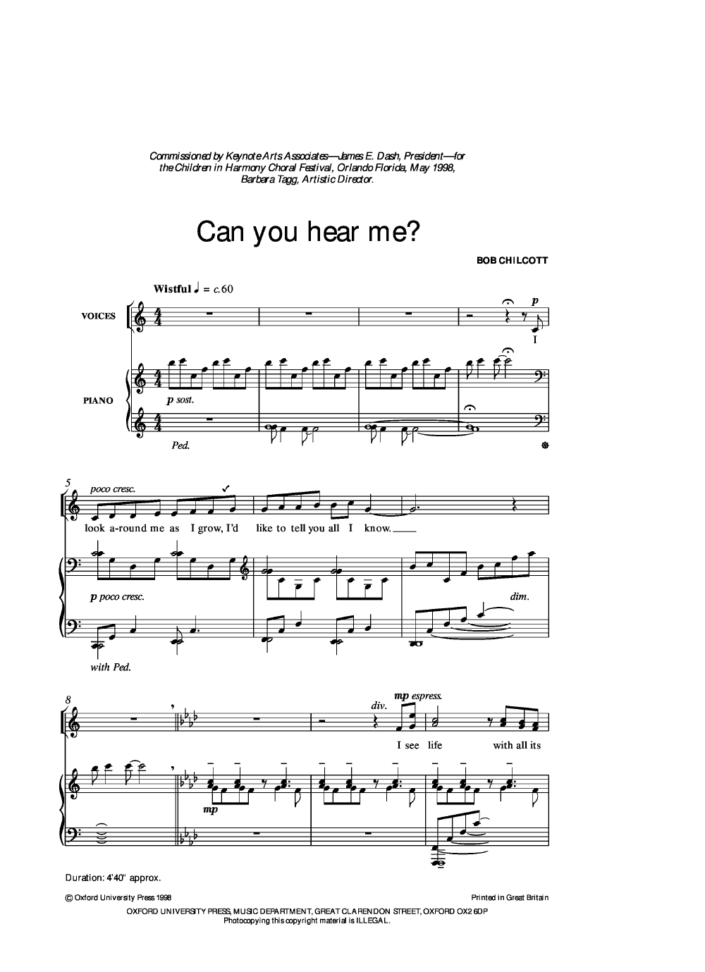 Can You Hear Me? (SA ) B | J.W. Pepper Sheet Music