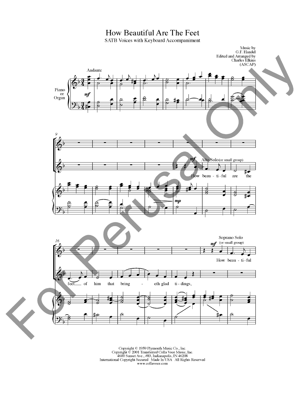 How Beautiful Are the Feet (SATB ) by HANDEL | J.W. Pepper Sheet Music