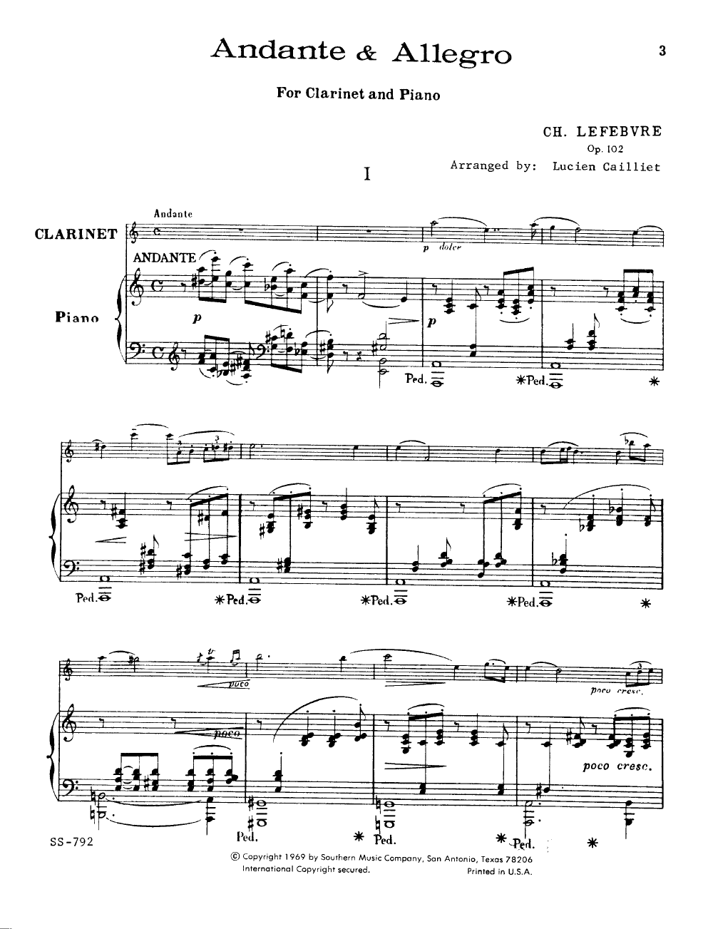 Andante And Allegro (Clarinet Solo With Pian | J.W. Pepper Sheet Music