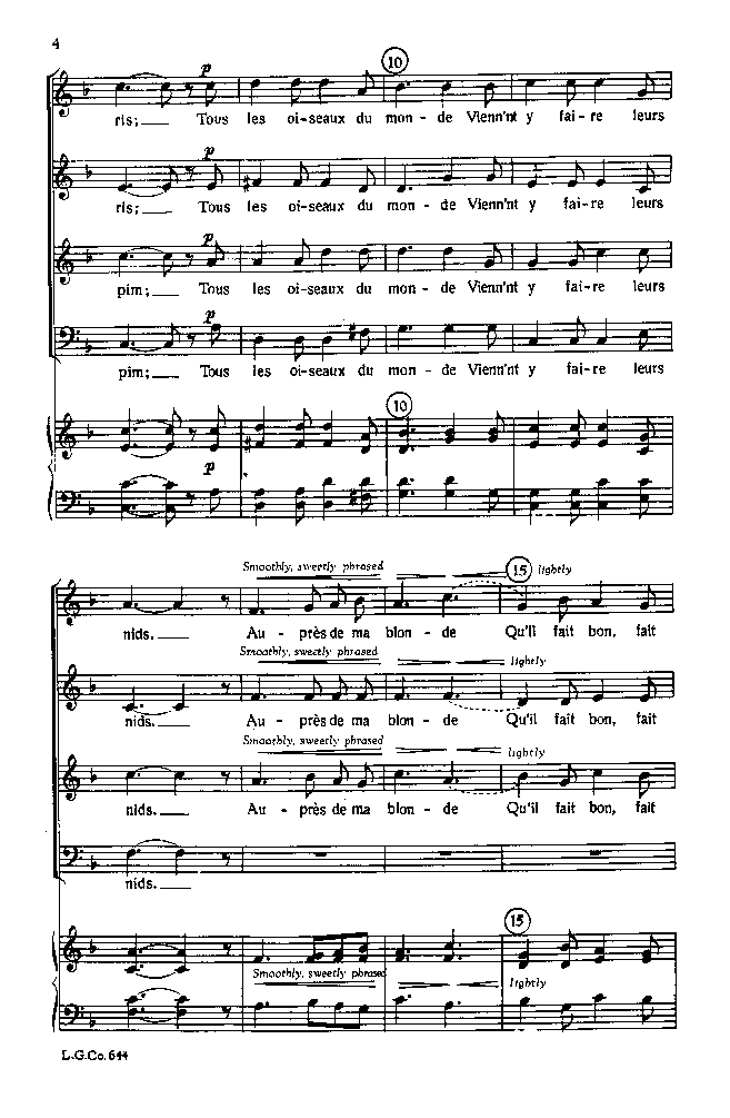 Aupres de Ma Blonde (SATB ) | J.W. Pepper Sheet Music