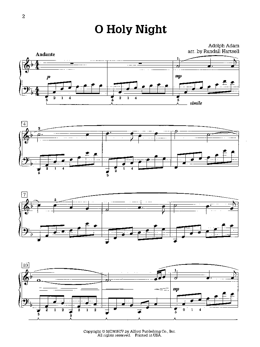 O Holy Night-Piano Solo by HARTSELL, R| J.W. Pepper Sheet Music