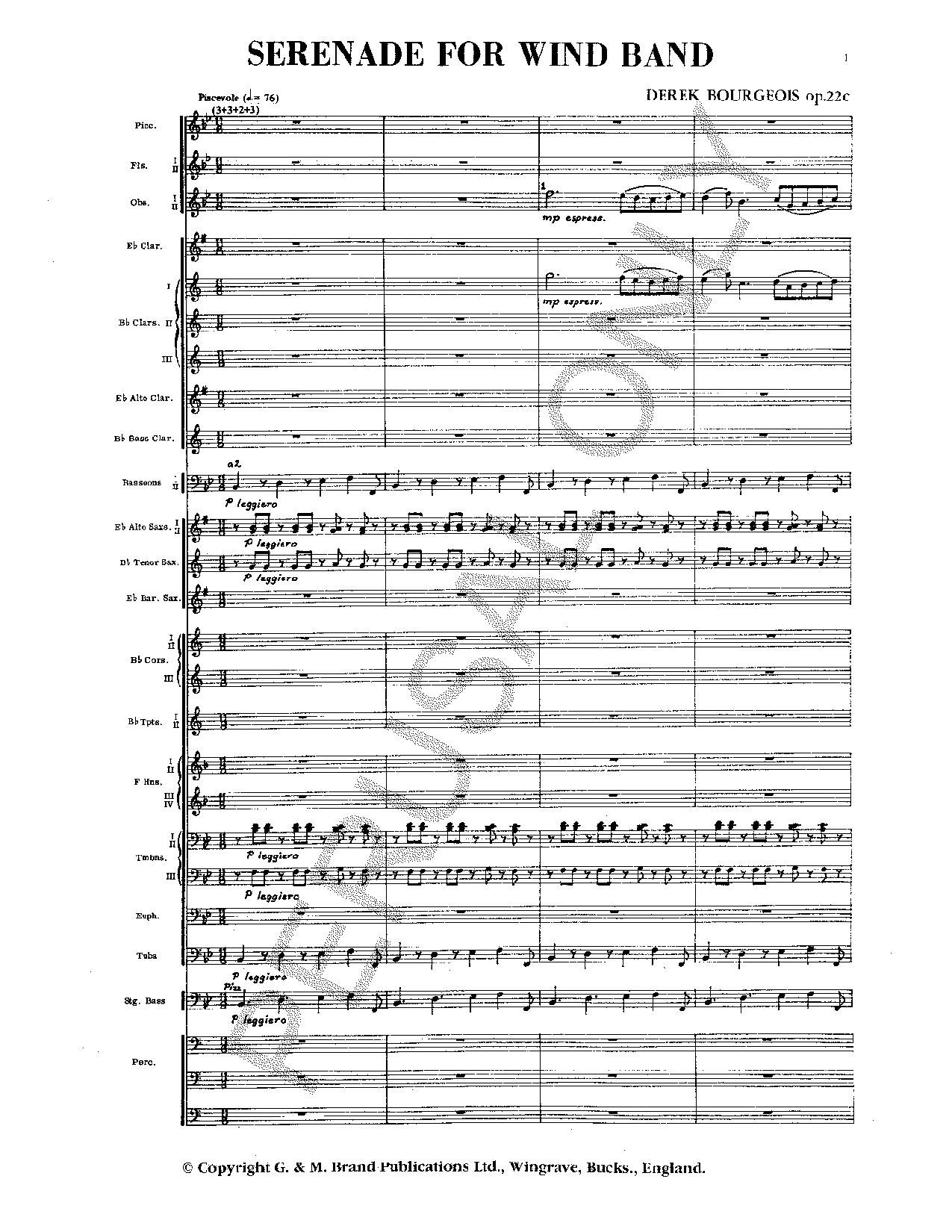 Serenade for Wind Band Opus 22C by Derek Bourgeois| J.W. Pepper Sheet Music