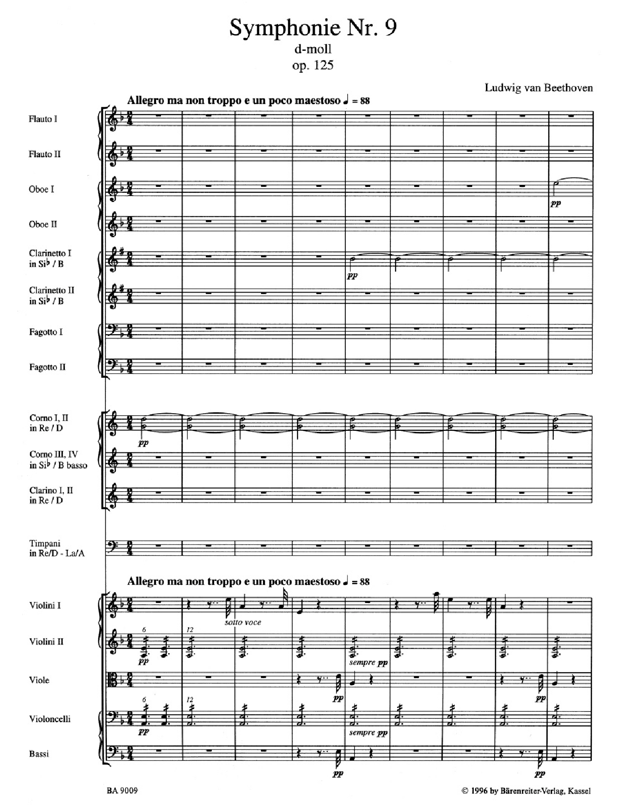 Symphony No 9 In D Minor Op 125 Full Scoreandnb Jw Pepper Sheet Music 