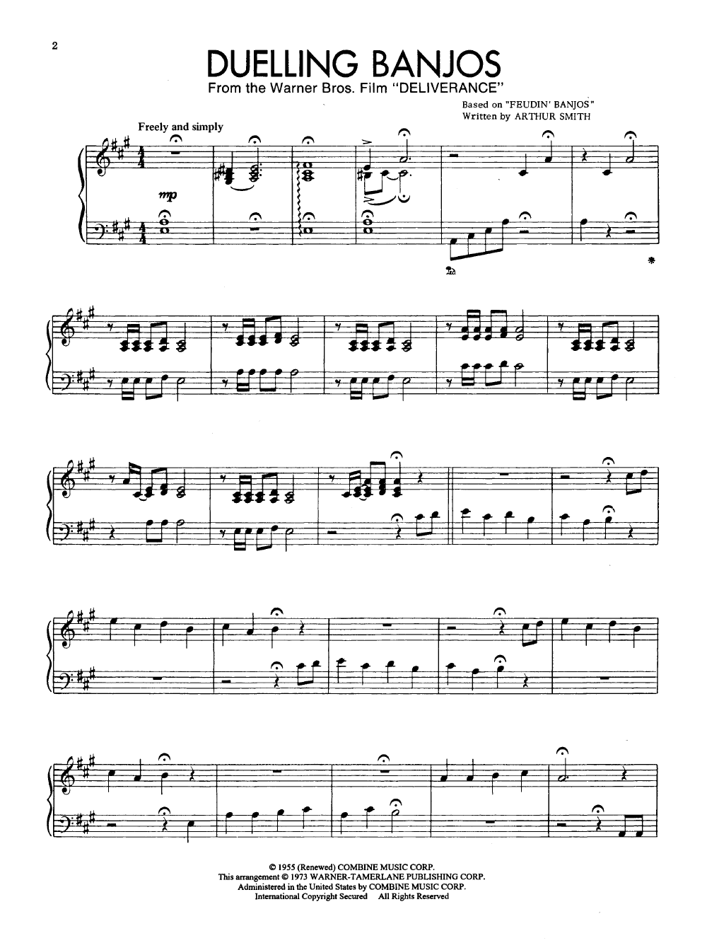 Dueling Banjos Piano Sheet Music At Adela Beard Blog 