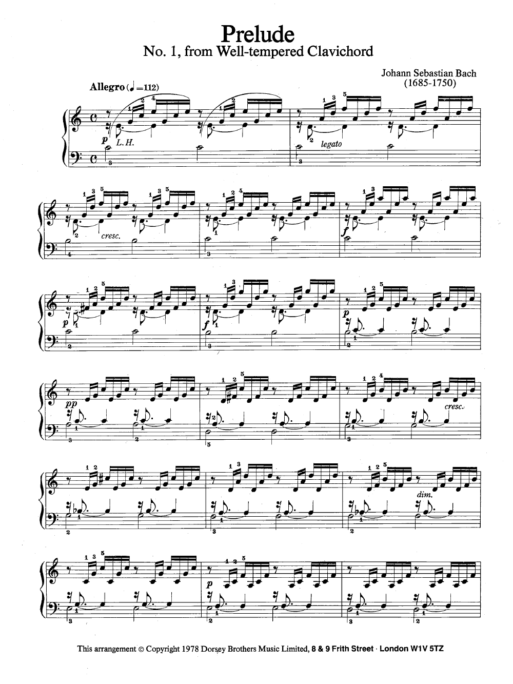 Prelude In C Major By J. S. Bach| J.W. Pepper Sheet Music