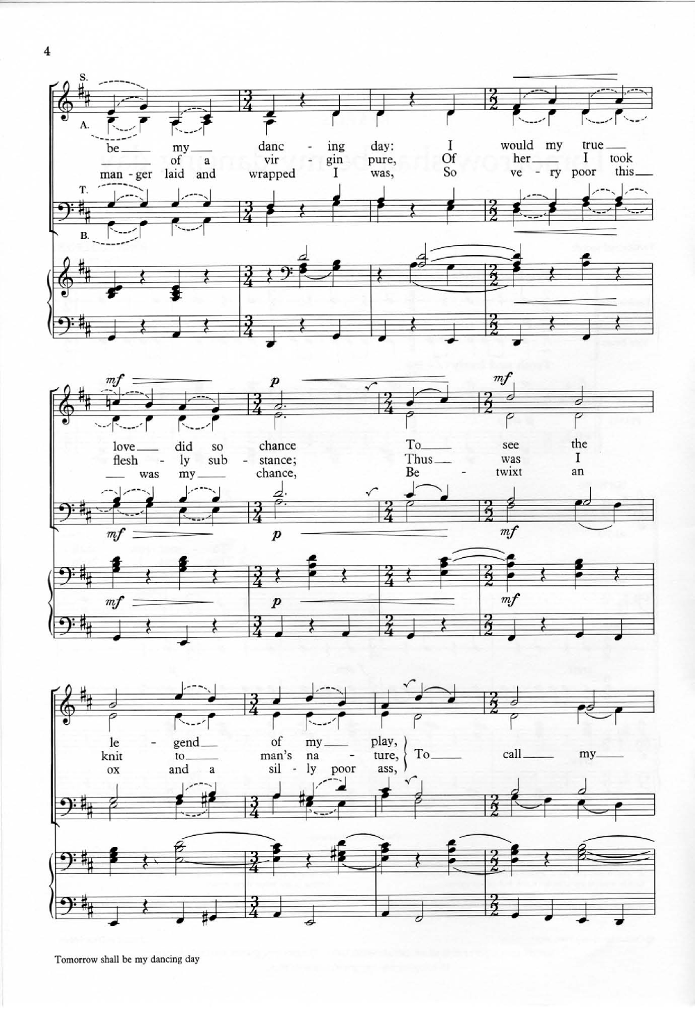 Tomorrow Shall Be My Dancing Day (SATB ) by | J.W. Pepper Sheet Music