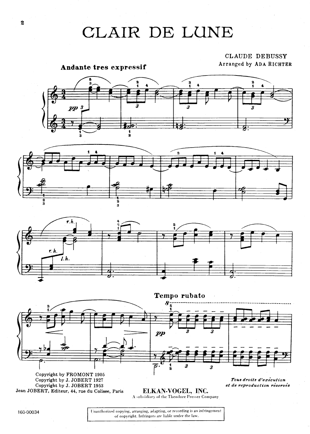 Clair de Lune by Claude Debussy/arr. Richter| J.W. Pepper Sheet Music