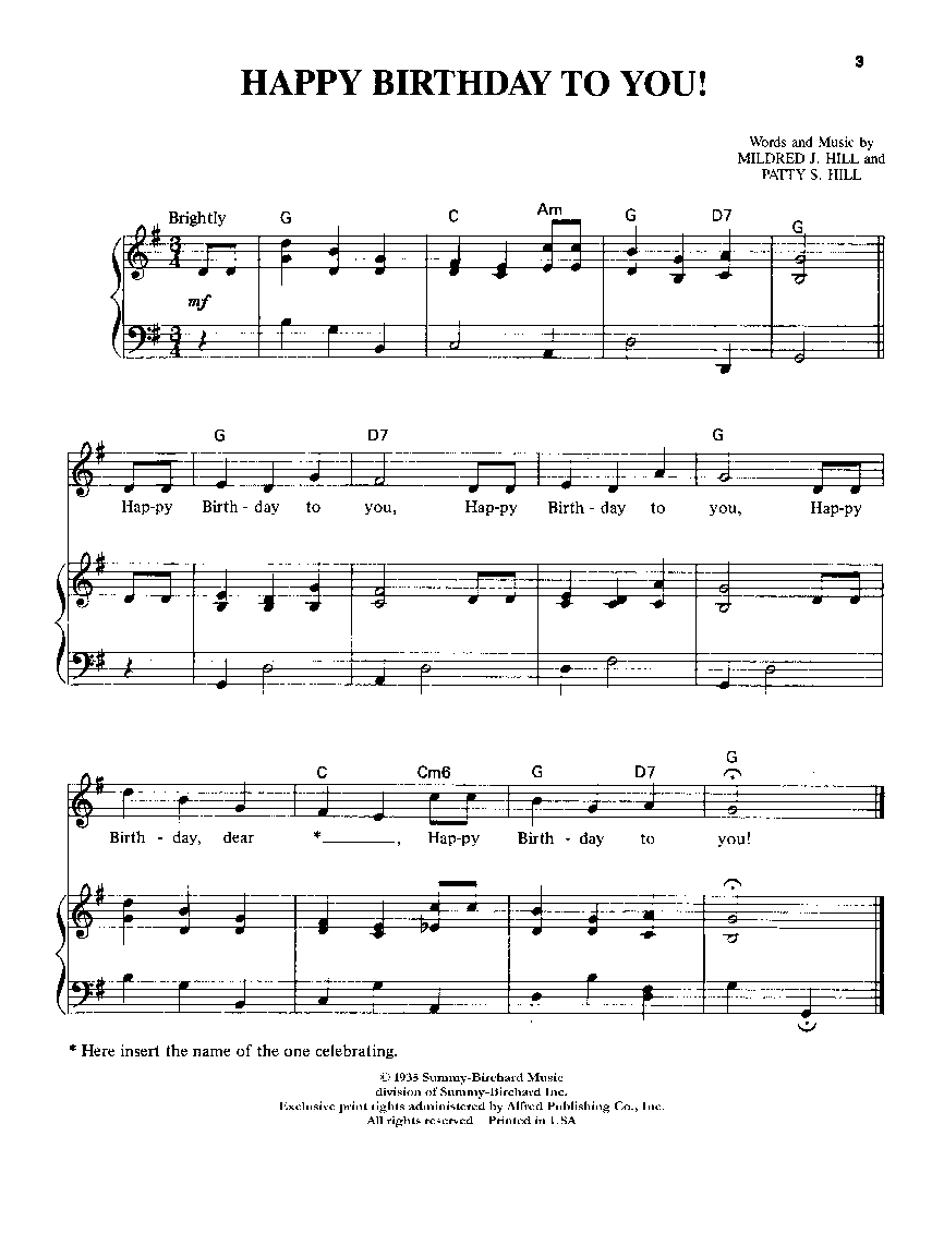 Happy Birthday to You-Piano/Vocal by HI | J.W. Pepper Sheet Music
