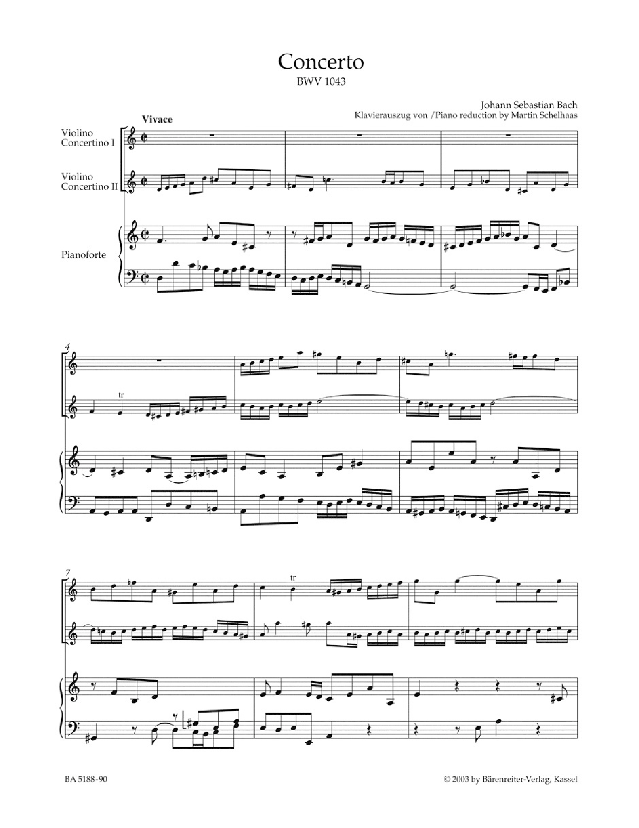 Concerto in D Minor BWV1043 (Violin Duet&nbs | J.W. Pepper Sheet Music