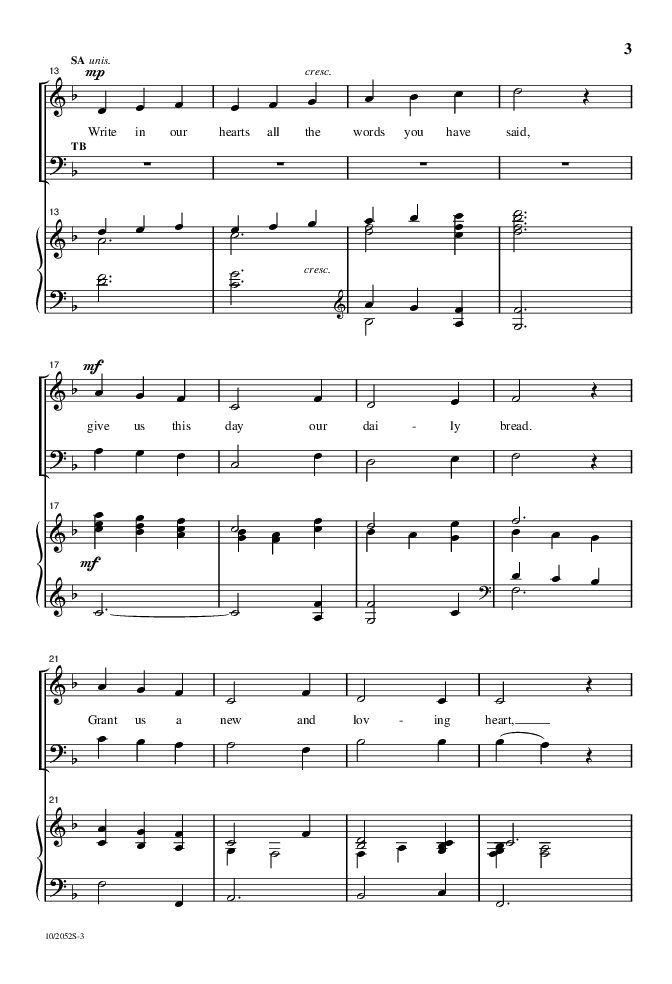 Give Us This Day Our Daily Bread (SATB ) by | J.W. Pepper Sheet Music