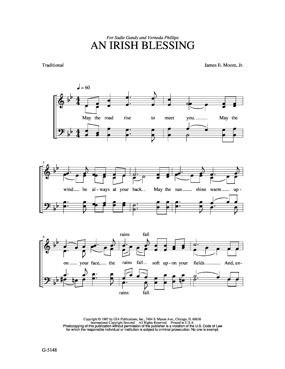 Irish Blessing (SATB ) by MOORE, J| J.W. Pepper Sheet Music