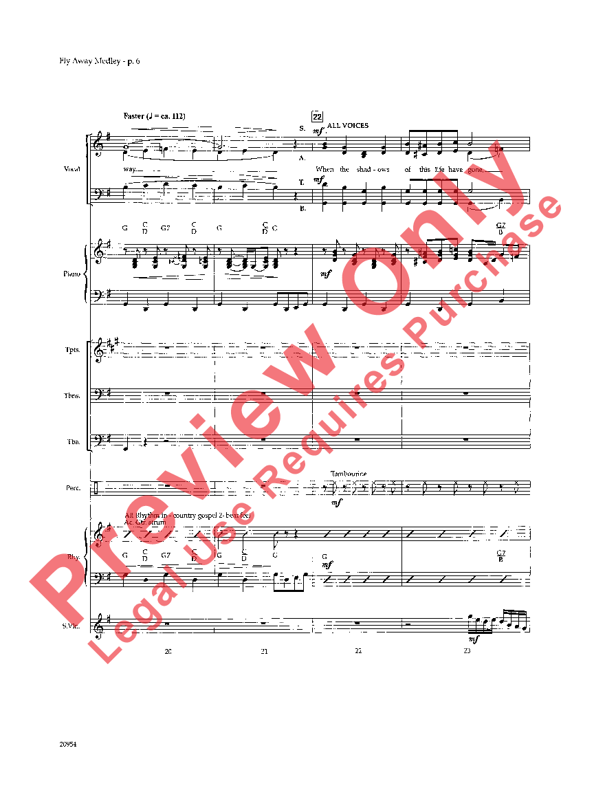 Fly Away Medley (Instrumental Parts ) arr. M | J.W. Pepper Sheet Music
