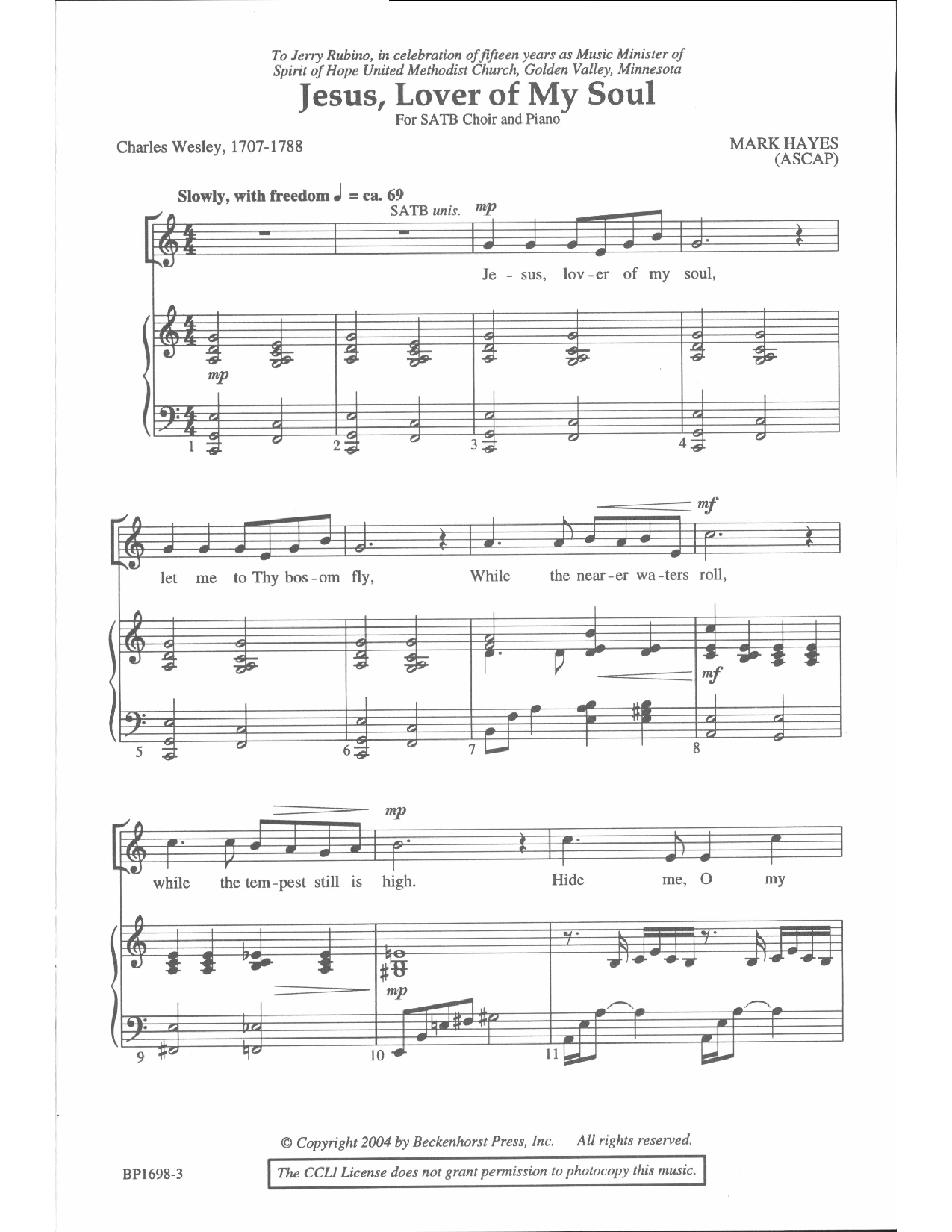 Jesus Lover of My Soul (SATB ) by Mark Hayes| J.W. Pepper Sheet Music