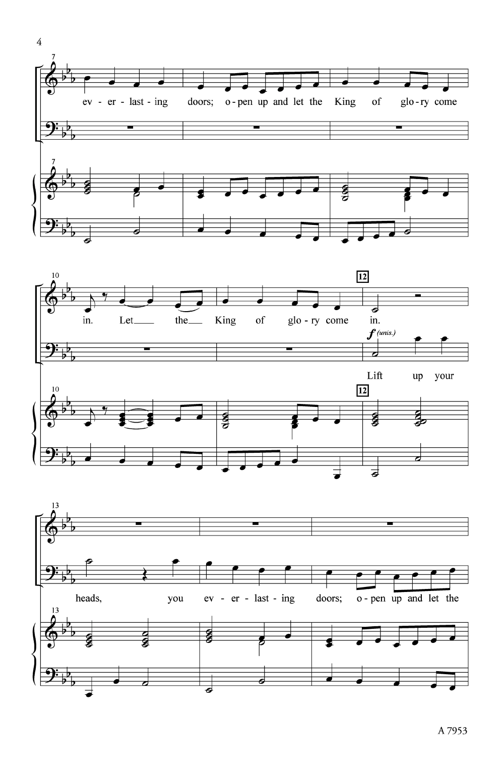 Lift Up Your Heads (satb ) By Joseph Martin 