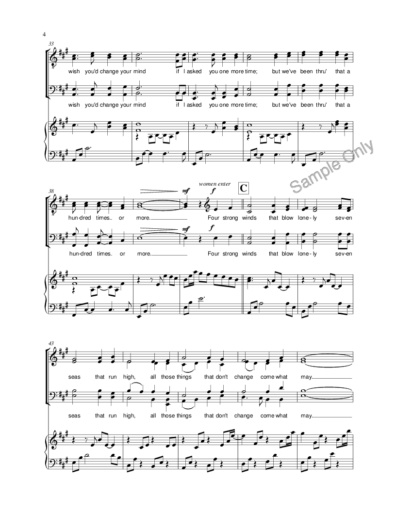 Four Strong Winds (SATB ) by / NICKEL L| J.W. Pepper Sheet Music