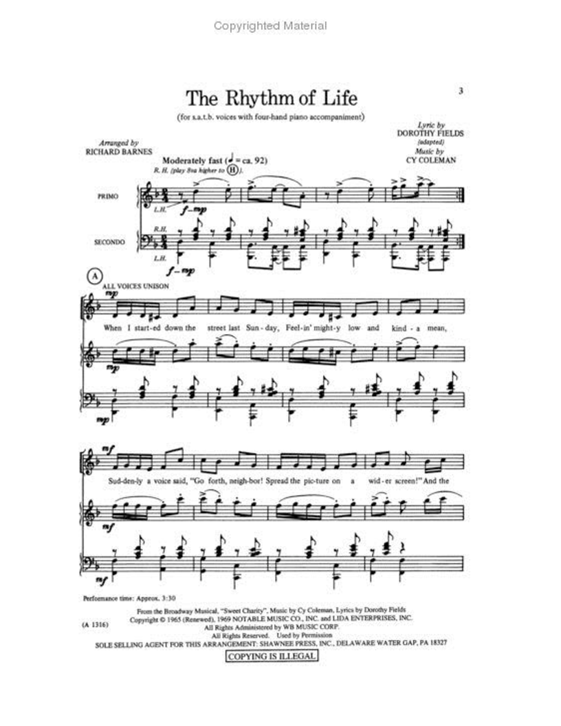 Rhythm Of Life Satb Arr Richard Barnes J W Pepper Sheet Music